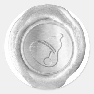 Faux Vax Seal - Silver - CHRISTMAS BELL Runt Klistermärke
