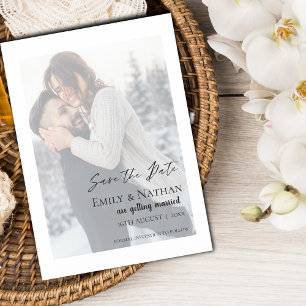Faux Vellum Effect Bröllop Photo Save Date Magnetisk Inbjudningskort