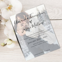 Faux Vellum Effect Photo Vow Renewal-inbjudan