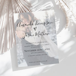 Faux Vellum Effect Photo Wedding bjudande Inbjudan Vykort