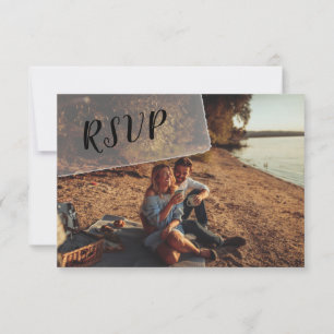 Faux Vellum Photo Overlay Personligt bröllp OSA Kort