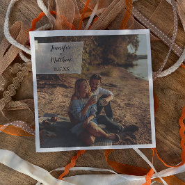 Faux Vellum Photo Overlay Personligt bröllp Pappersservett