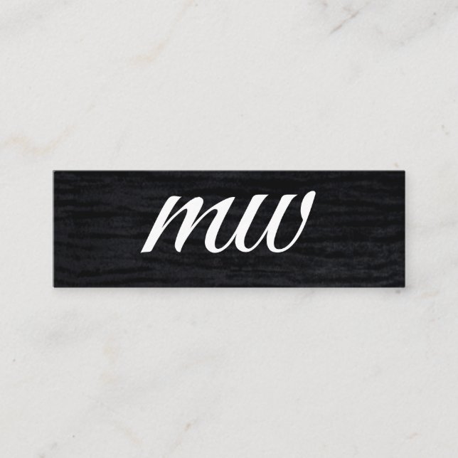 Faux Velvet Black Print med Monogram Mini Visitkort (Framsida)