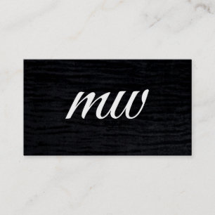 Faux Velvet Black Print med Monogram Visitkort