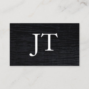 Faux Velvet Black Print med Monogram Visitkort