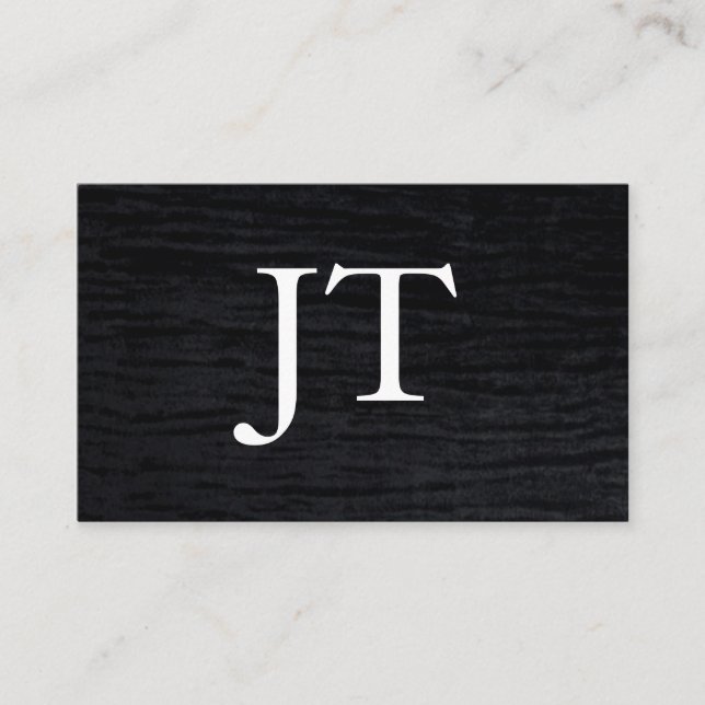Faux Velvet Black Print med Monogram Visitkort (Framsida)