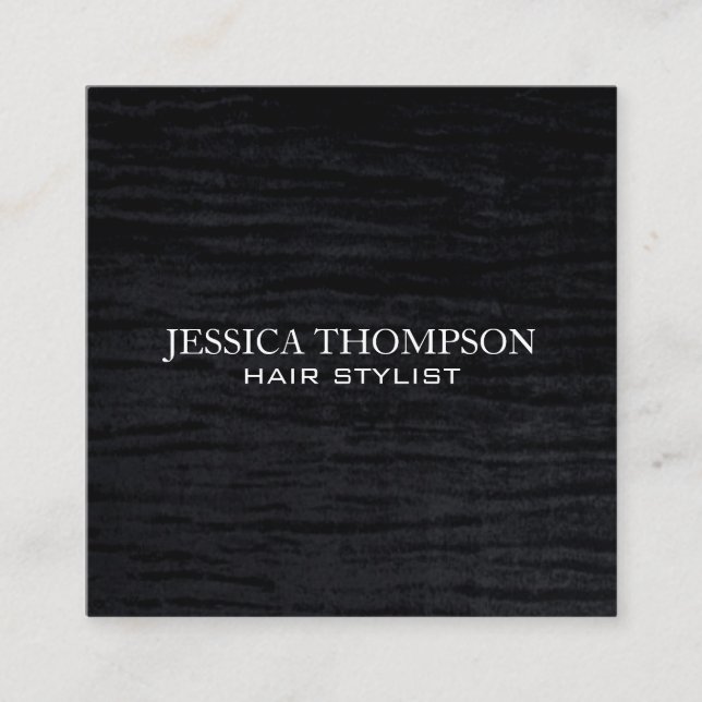 Faux Velvet Black-utskrift Fyrkantigt Visitkort (Framsida)