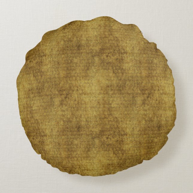 Faux Velvet - Gulten Mustard Rund Kudde (Baksidan)