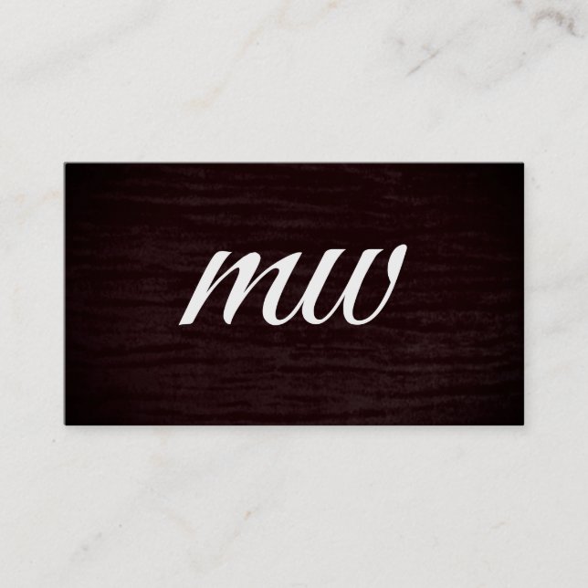 Faux Velvet-utskrift med Monogram Visitkort (Framsida)