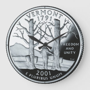 Faux Vermont State Quarter Clock Stor Klocka