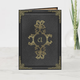 Faux Vintage Bok täcker in inbjudan till Gothic We