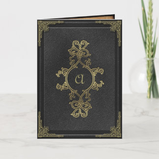 Faux Vintage Bok täcker in inbjudan till Gothic We