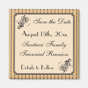 Faux Vintage Family Reunion Spara datum Magnet