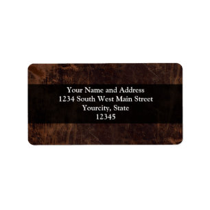 Faux Vintage Leather-look Adressetikett