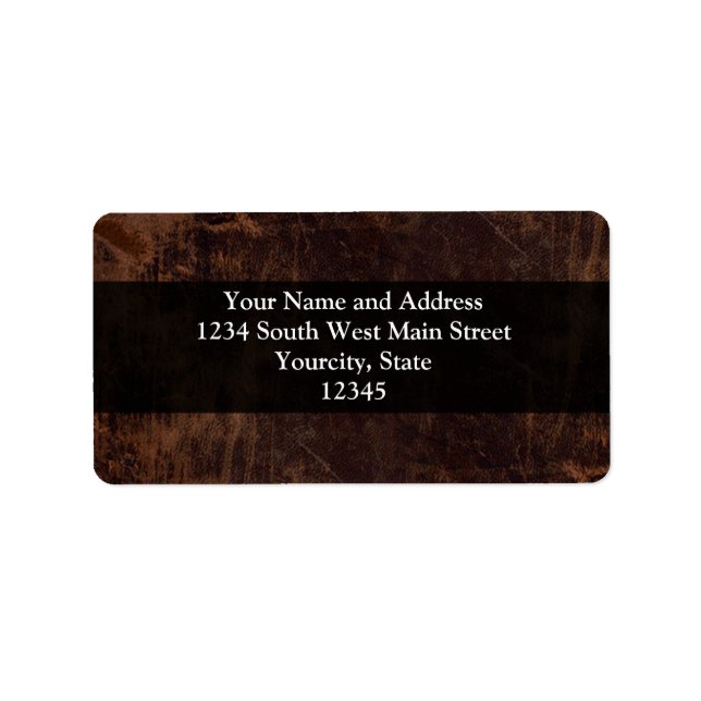 Faux Vintage Leather-look Adressetikett (Framsidan)