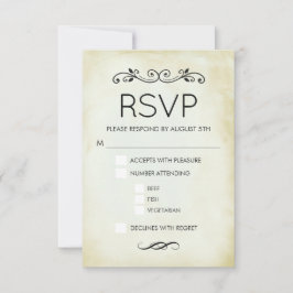 Faux Vintage Parchment Simple Elegant bröllop OSA Kort