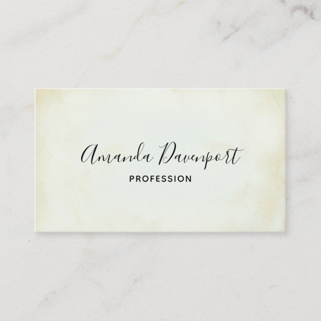 Faux Vintage Parchment Simple Visitkort (Framsida)