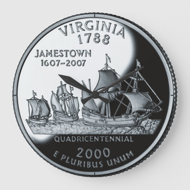 Faux Virginia State Quarter Clock Stor Klocka (Framsida)