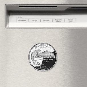 Faux Washington State Quarter Magnet