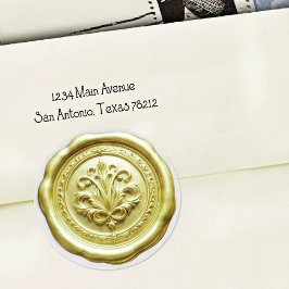 Faux Wax Envelope Seal Style 4 Pale Yellow Runt Klistermärke