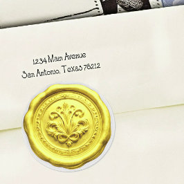 Faux Wax Envelope Seal Style 4 Yellow 2 Runt Klistermärke