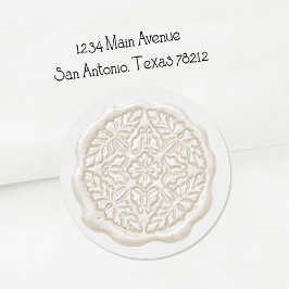 Faux Wax Seal, Cream Runt Klistermärke
