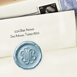 Faux Wax Seal Deep Impression Blue 3 Runt Klistermärke