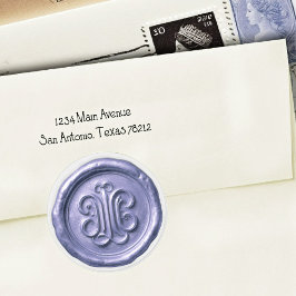 Faux Wax Seal Deep Impression Blue 4 Runt Klistermärke