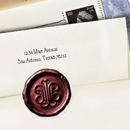 Faux Wax Seal Deep Impression Burgundy Red Runt Klistermärke