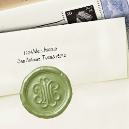 Faux Wax Seal Deep Impression Green Runt Klistermärke