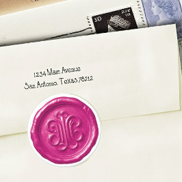 Faux Wax Seal Deep Impression Hot Pink Runt Klistermärke