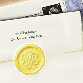 Faux Wax Seal Deep Impression Lemon Yellow Runt Klistermärke