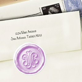 Faux Wax Seal Deep Impression Light Purple Runt Klistermärke