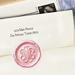Faux Wax Seal Deep Impression Pink Runt Klistermärke