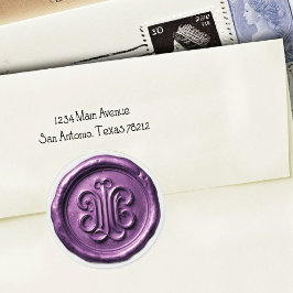 Faux Wax Seal Deep Impression Purple 2 Runt Klistermärke
