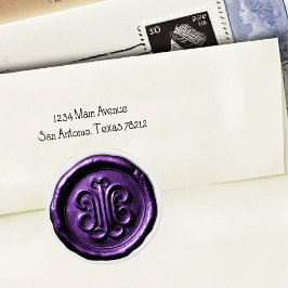 Faux Wax Seal Deep Impression Purple 3 Runt Klistermärke