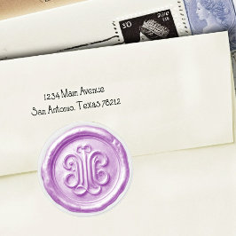 Faux Wax Seal Deep Impression Purple Runt Klistermärke