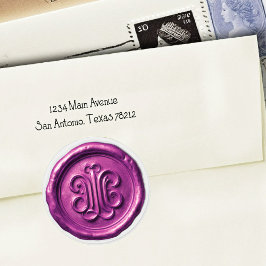 Faux Wax Seal Deep Impression Purple Runt Klistermärke