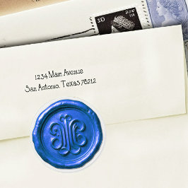 Faux Wax Seal Deep Impression True Blue Runt Klistermärke