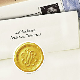Faux Wax Seal Deep Impression Yellow Runt Klistermärke