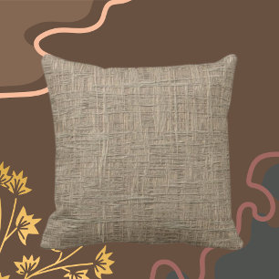 Faux Weave Taupe Indoor Kudde