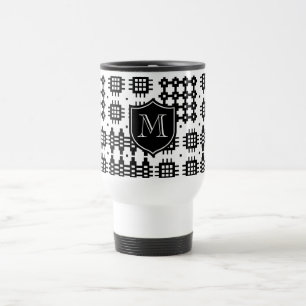 Faux Welsh Tapestry Mönster Monogram Black, White Resemugg