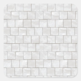 Faux White Decorative Marble Tile-bakgrund Fyrkantigt Klistermärke