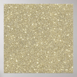 Faux White Guld Glitter Elegant Chic Poster