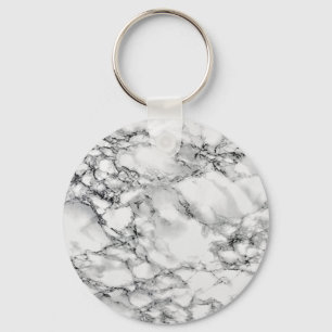 Faux White Marble Keychain Nyckelring