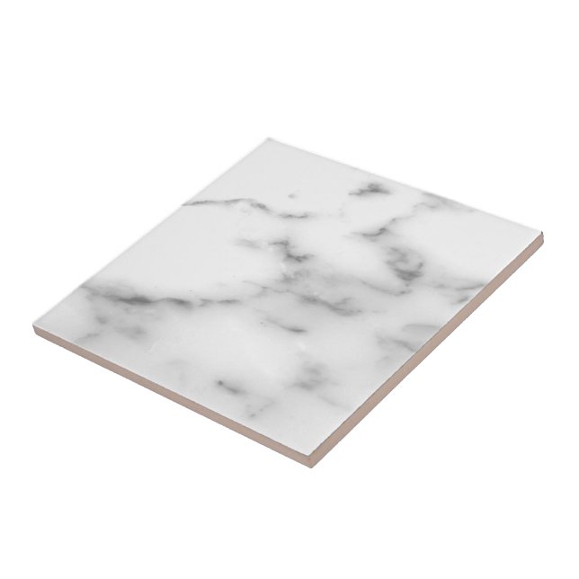 Faux white marble stone print anpassningsbar keram kakelplatta (Sidan)