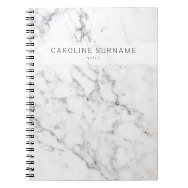 Faux White Marble Struktur utseende och Anpassning Anteckningsbok (Framsidan)