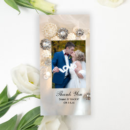 Faux White Pearl och Diamond Buttons Tack Kort