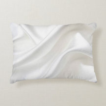 Faux White Satin accent Pillow