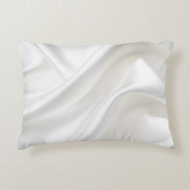 Faux White Satin accent Pillow Prydnadskudde